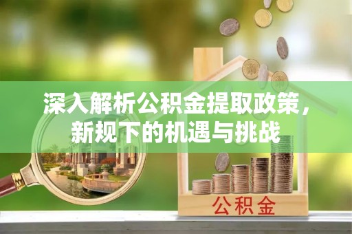 鹤城深入解析公积金提取政策，新规下的机遇与挑战