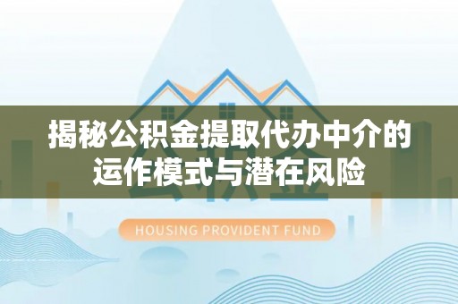 鹤城揭秘公积金提取代办中介的运作模式与潜在风险