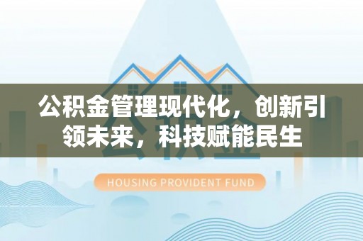 鹤城公积金管理现代化，创新引领未来，科技赋能民生