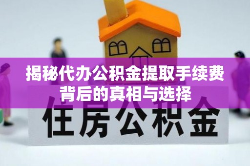 鹤城揭秘代办公积金提取手续费背后的真相与选择