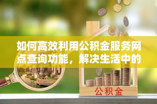 鹤城如何高效利用公积金服务网点查询功能，解决生活中的资金难题