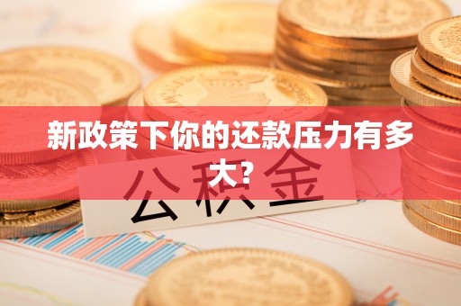 鹤城新政策下你的还款压力有多大？